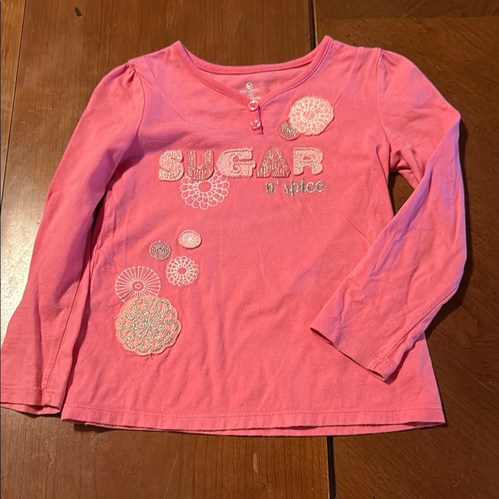 Old Navy Girls Pink Long Sleeve Tee “Sugar and Spice”